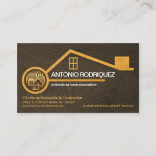 Imitate Gold Zuhause Holz Textur Handyman Visitenkarte