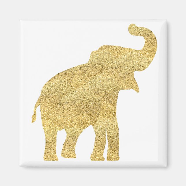 Imitate Goldbarren Glitzer-Elefant Magnet (Vorne)