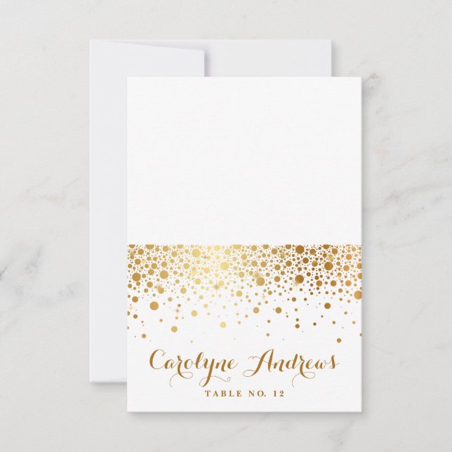 Imitate Golden Foil Confetti Dots Elegante Platzka Einladung (Vorderseite)
