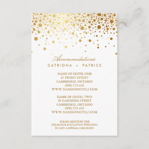 Imitate Golden Foil Confetti Elegante Unterkunft A Begleitkarte
