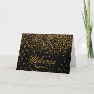 Imitate Golden Foil Confetti Glitzern Herzlich wil Karte