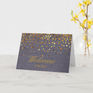 Imitate Golden Foil Confetti Glitzern Herzlich wil Karte