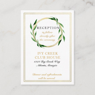 Imitate Golden Wreath Wedding Card Begleitkarte