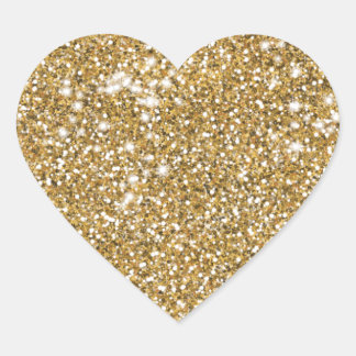 Imitate Golden Yellow Glitzer Texture Look Grafik Herz-Aufkleber