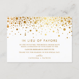 Imitate Goldene Foil Confetti als Nachfolger der F Begleitkarte