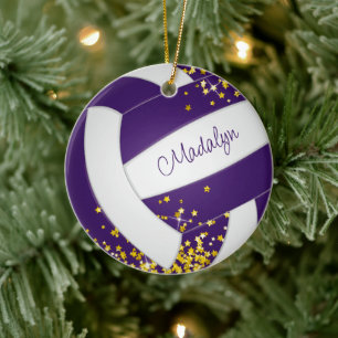 Imitate goldene Stars spielen lila Volleyball Keramik Ornament