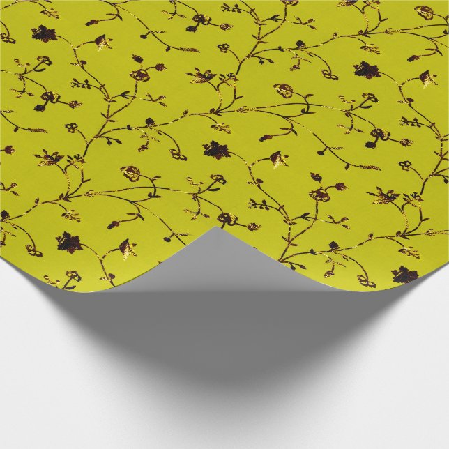 Imitate Goldenen Fell Blumenstrauch Blume Geschenkpapier (Ecke)