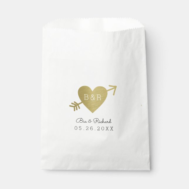 Imitate goldenes Herz der Liebe Geschenktütchen (Vorderseite)