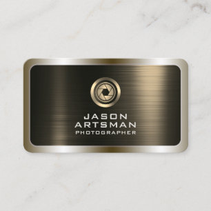 Imitate goldenes Metallgewebe Logo Visitenkarte