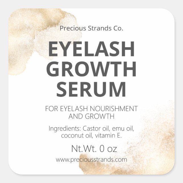 IMITATE Goldfarben Eyelasenauge oder Haarwuchsseri Quadratischer Aufkleber (Vorderseite)