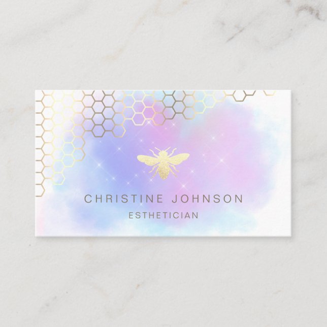 Imitate Goldfolie auf Pastellwolke Visitenkarte (Vorderseite)