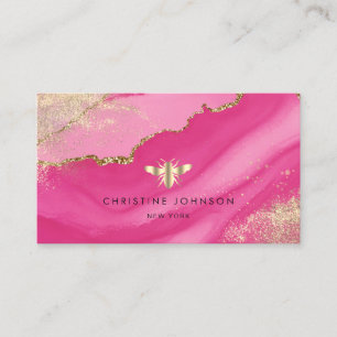 Imitate Goldfolie bedeckt Neon-Rosa-Age Visitenkarte