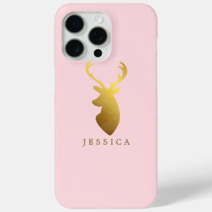 Imitate Goldfolie Hirschkopf Personalisiert iPhone 15 Pro Max Hülle