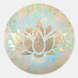 Imitate Goldfolie Lotus klassischer Rundaufkleber Runder Aufkleber