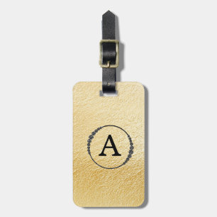*~* Imitate Goldfolie + Schwarzer Monogramm Diaman Gepäckanhänger
