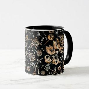 Imitate Goldkäfer Blume Blätter Kirschfrüchte Tasse