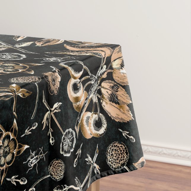 Imitate Goldkäfer Blume Blätter Kirschfrüchte Tischdecke (Beispiel)