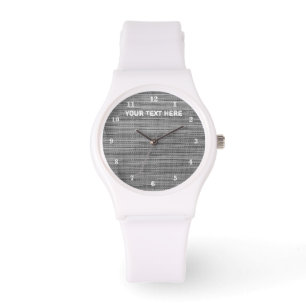 Imitate Grau Stoff Ihr Text Personalisiert Watch G Armbanduhr