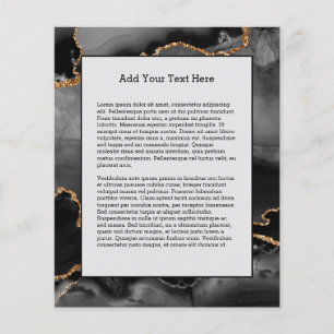 Imitate Gray Marbled Agate Golden Glitzer Schwarze Flyer