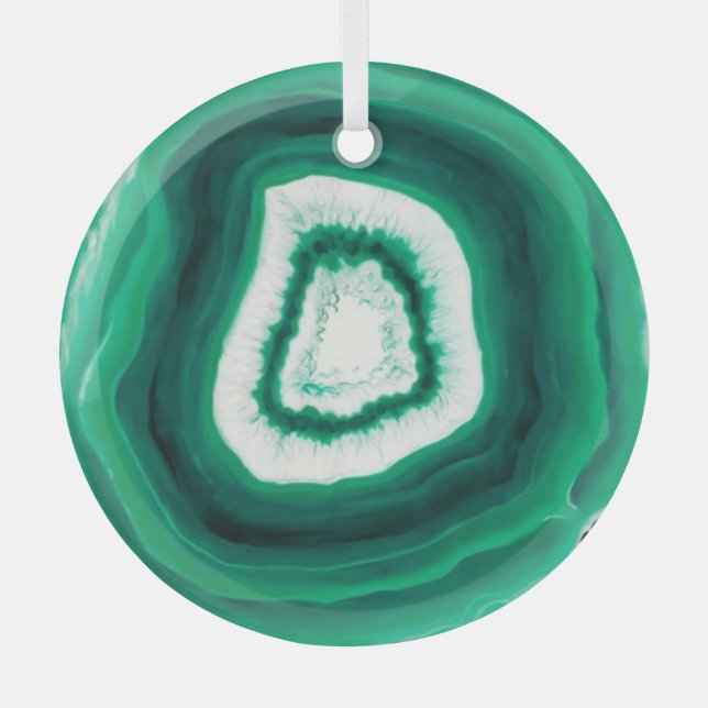 Imitate Green Agate Glass Oracles Ornament Aus Glas (Vorderseite)