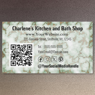 Imitate Green Gold Marmor Magnetic Business Card Magnetkarte