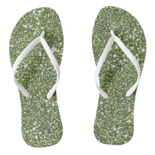 Imitate Grüne Glitzer Textur Look-like Graphic Flip Flops