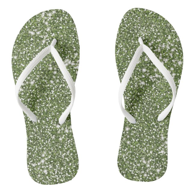 Imitate Grüne Glitzer Textur Look-like Graphic Flip Flops (Fußbett)