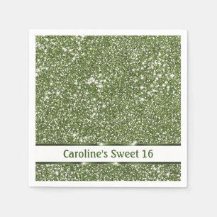 Imitate Grüne Glitzer Textur mit benutzerdefiniert Serviette