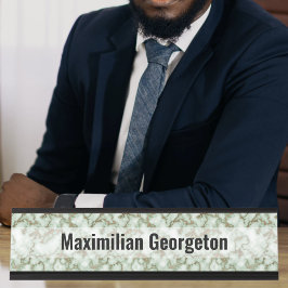 Imitate Grüner Goldmarmor Schreibtischnamensplakette