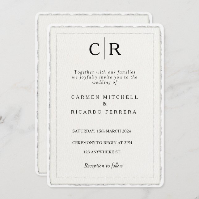 Imitate Handdrehschrift moderne Deckenkante einlad Einladung (Vorne/Hinten)