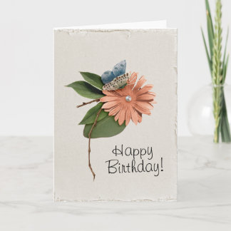Imitate Handmade Happy Geburtstagsfeier Blume Butt Karte