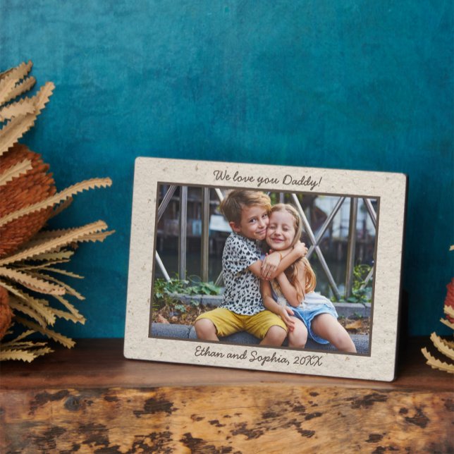 Imitate Handmade Paper Personalisiert Name Foto Pl Fotoplatte (Easily personalize this photo plaque with your name and message for a special, unique gift)