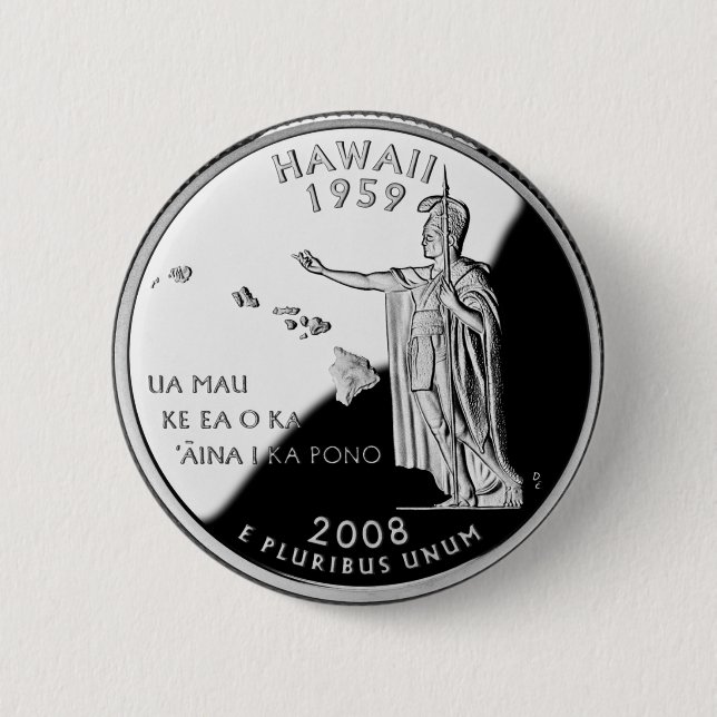 Imitate Hawaii Staat Quarter Button (Vorderseite)