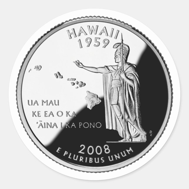 Imitate Hawaii Staat Quarter Runder Aufkleber (Vorderseite)