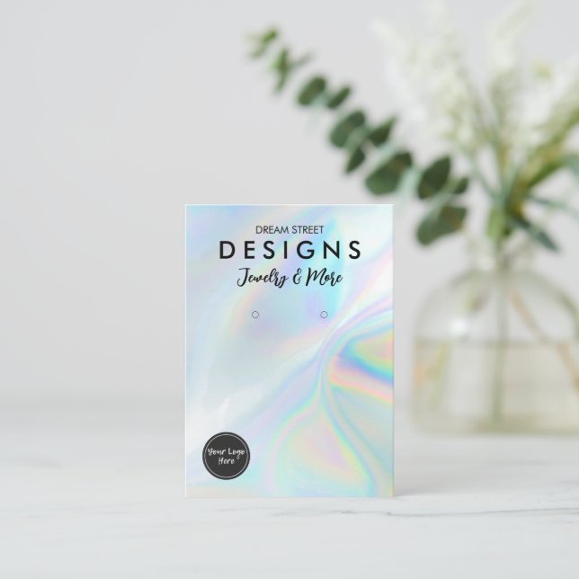 Imitate-Holo-Logo-Karte für soziale Medien Visitenkarte (Stehend Vorderseite)