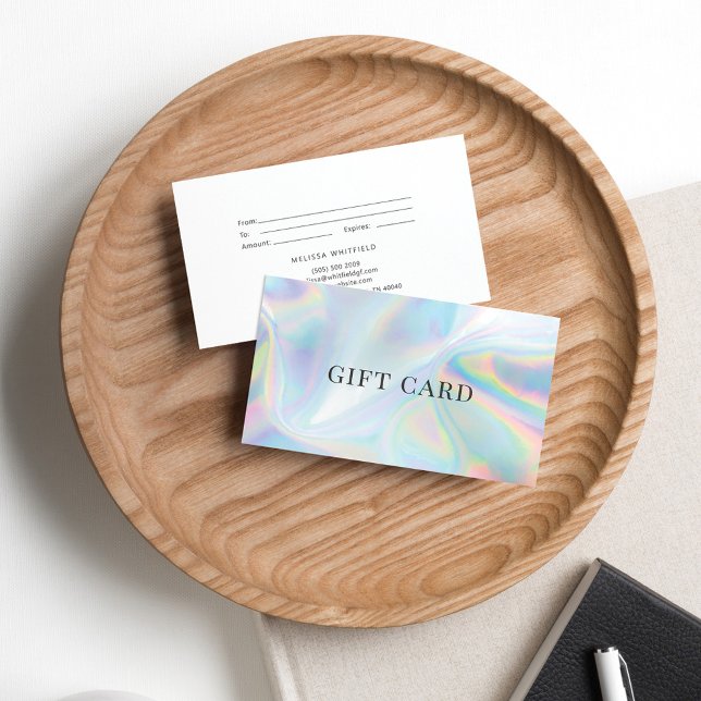 Imitate - Holografic Gift Certificate Visitenkarte (Holographic Front Gift Card Small Business Owner)