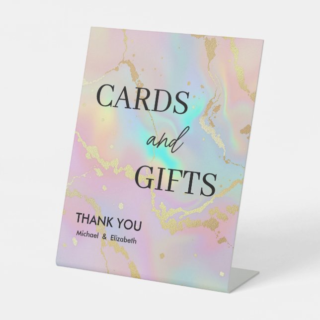 Imitate holografische Opalsteine Marmorkarten & Ge Sockelschild (Vorderseite)