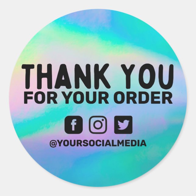 Imitate Holographic Business Vielen Dank für Ihre  Runder Aufkleber (Vorderseite)
