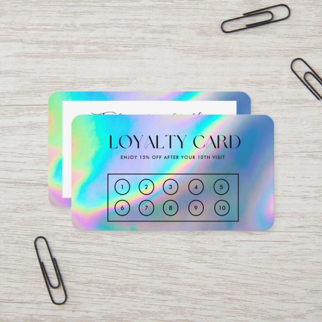 Imitate Holographic Elegante Loyalty Card Visitenkarte (Vorderseite/Rückseite Beispiel)