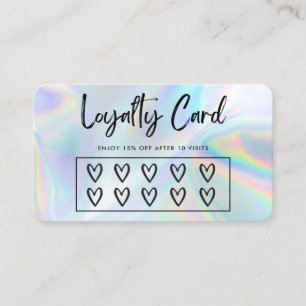 Imitate Holographic Hearts Custom Loyalty Card Visitenkarte