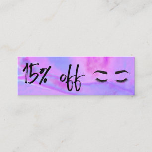 Imitate Holographic Lashes Brows Discount Card Mini Visitenkarte
