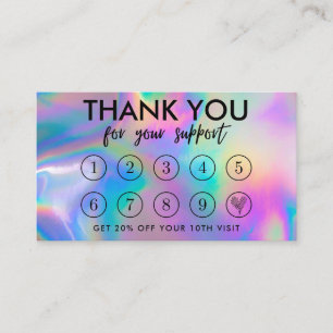 Imitate Holographic Makeup Hair dank Loyalty Card Visitenkarte