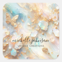 Imitate Holographic Opal Moonstone Gold Butterfly