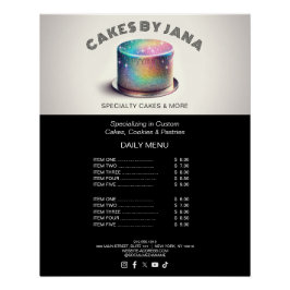 Imitate Holographic Rainbow Glitzer Cake Bäckerei Poster