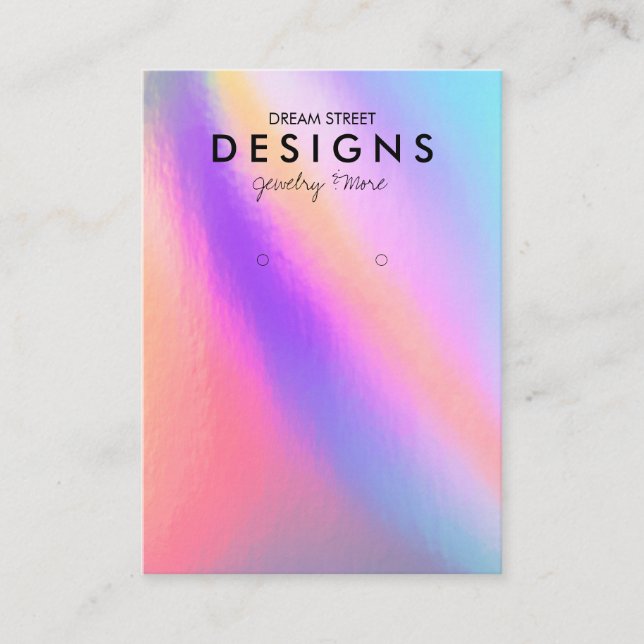 Imitate Holographic Trendy Earring Display Card Visitenkarte (Vorderseite)