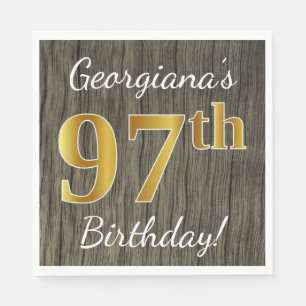 Imitate Holz, Imitate Gold 97. Geburtstag + Indivi Serviette