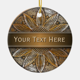 Imitate Holz Sonnenblumen Foto Keramik Rundschmuck Keramik Ornament