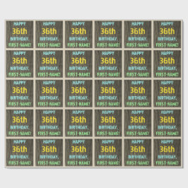 Imitate Holz, Textanzeige gestrichen, 36. Geburtst Geschenkpapier