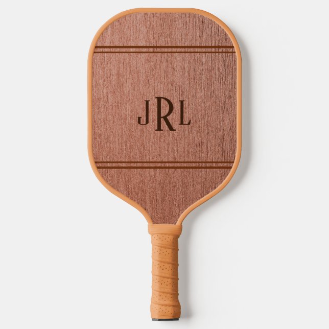 Imitate Holzkorn mit Monogramm Pickleball Schläger (Vorderseite)