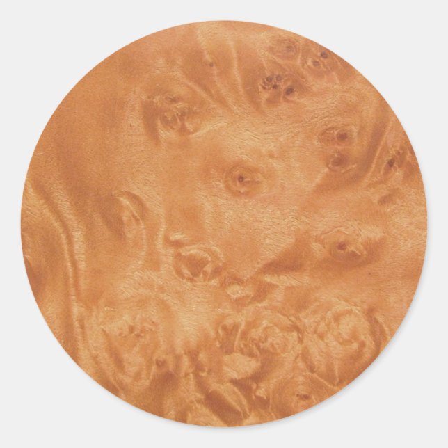Imitate Holzkörner Runder Aufkleber (Vorderseite)